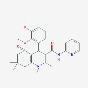 4-(2,3-Dimethoxyphenyl)-2,7,7-trimethyl-5-oxo-N-(pyridin-2-yl)-1,4,5,6,7,8-hexahydroquinoline-3-carboxamide