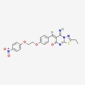 (6Z)-2-ethyl-5-imino-6-{4-[2-(4-nitrophenoxy)ethoxy]benzylidene}-5,6-dihydro-7H-[1,3,4]thiadiazolo[3,2-a]pyrimidin-7-one