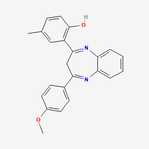 molecular formula C23H20N2O2 B15036518 2-[4-(4-methoxyphenyl)-3H-1,5-benzodiazepin-2-yl]-4-methylphenol 