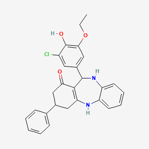 11-(3-chloro-5-ethoxy-4-hydroxyphenyl)-3-phenyl-2,3,4,5,10,11-hexahydro-1H-dibenzo[b,e][1,4]diazepin-1-one