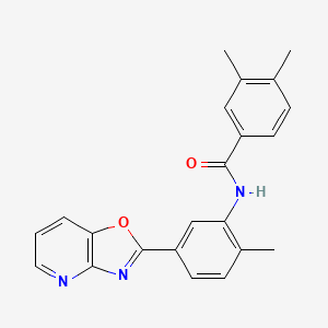 3,4-dimethyl-N-[2-methyl-5-([1,3]oxazolo[4,5-b]pyridin-2-yl)phenyl]benzamide