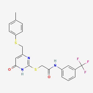 2-[(4-{[(4-methylphenyl)sulfanyl]methyl}-6-oxo-1,6-dihydropyrimidin-2-yl)sulfanyl]-N-[3-(trifluoromethyl)phenyl]acetamide