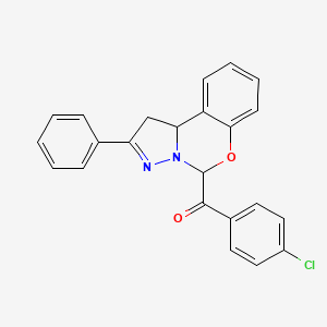 (4-Chlorophenyl)(2-phenyl-1,10B-dihydropyrazolo[1,5-C][1,3]benzoxazin-5-YL)methanone