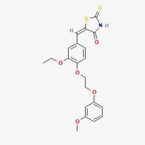 (5E)-5-{3-ethoxy-4-[2-(3-methoxyphenoxy)ethoxy]benzylidene}-2-thioxo-1,3-thiazolidin-4-one