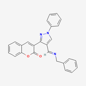 3-{4-[(Z)-(benzylimino)methyl]-1-phenyl-1H-pyrazol-3-yl}-2H-chromen-2-one