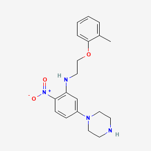 N-[2-(2-methylphenoxy)ethyl]-2-nitro-5-(piperazin-1-yl)aniline