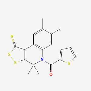 (4,4,7,8-tetramethyl-1-thioxo-1,4-dihydro-5H-[1,2]dithiolo[3,4-c]quinolin-5-yl)(thiophen-2-yl)methanone