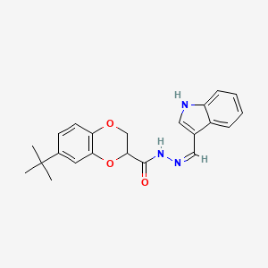 7-tert-butyl-N'-[(Z)-1H-indol-3-ylmethylidene]-2,3-dihydro-1,4-benzodioxine-2-carbohydrazide