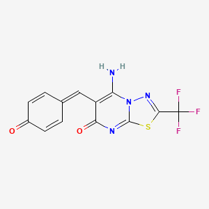 (6Z)-6-(4-hydroxybenzylidene)-5-imino-2-(trifluoromethyl)-5,6-dihydro-7H-[1,3,4]thiadiazolo[3,2-a]pyrimidin-7-one