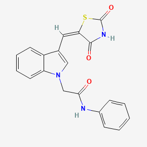 molecular formula C20H15N3O3S B15036675 2-{3-[(2,4-dioxo(1,3-thiazolidin-5-ylidene))methyl]indolyl}-N-phenylacetamide 