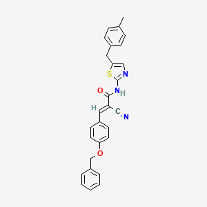 (2E)-3-[4-(benzyloxy)phenyl]-2-cyano-N-[5-(4-methylbenzyl)-1,3-thiazol-2-yl]prop-2-enamide