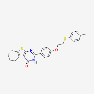 molecular formula C25H24N2O2S2 B15036691 2-(4-{2-[(4-Methylphenyl)sulfanyl]ethoxy}phenyl)-5,6,7,8-tetrahydro[1]benzothieno[2,3-d]pyrimidin-4-ol 