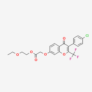 2-ethoxyethyl {[3-(4-chlorophenyl)-4-oxo-2-(trifluoromethyl)-4H-chromen-7-yl]oxy}acetate