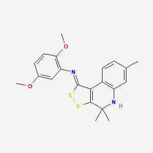 2,5-dimethoxy-N-[(1Z)-4,4,7-trimethyl-4,5-dihydro-1H-[1,2]dithiolo[3,4-c]quinolin-1-ylidene]aniline