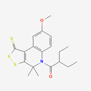 5-(2-ethylbutanoyl)-8-methoxy-4,4-dimethyl-4,5-dihydro-1H-[1,2]dithiolo[3,4-c]quinoline-1-thione