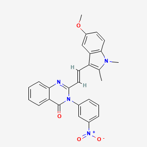 2-[(E)-2-(5-methoxy-1,2-dimethyl-1H-indol-3-yl)ethenyl]-3-(3-nitrophenyl)quinazolin-4(3H)-one