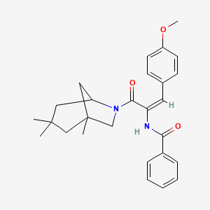 N-[(1E)-1-(4-methoxyphenyl)-3-oxo-3-(1,3,3-trimethyl-6-azabicyclo[3.2.1]oct-6-yl)prop-1-en-2-yl]benzamide