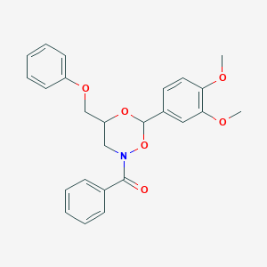 2-Benzoyl-6-(3,4-dimethoxyphenyl)-4-(phenoxymethyl)-1,5,2-dioxazinane