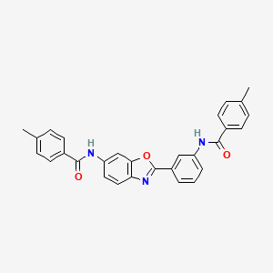 molecular formula C29H23N3O3 B15036883 4-methyl-N-[3-(6-{[(4-methylphenyl)carbonyl]amino}-1,3-benzoxazol-2-yl)phenyl]benzamide 