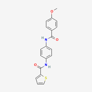 molecular formula C19H16N2O3S B15036891 N-(4-{[(4-methoxyphenyl)carbonyl]amino}phenyl)thiophene-2-carboxamide 