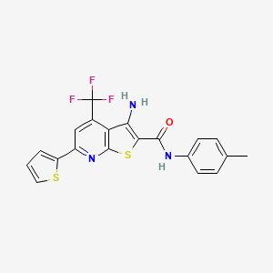 molecular formula C20H14F3N3OS2 B15036924 3-amino-N-(4-methylphenyl)-6-(thiophen-2-yl)-4-(trifluoromethyl)thieno[2,3-b]pyridine-2-carboxamide CAS No. 352021-58-0