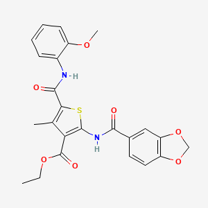 Ethyl 2-(2H-1,3-benzodioxole-5-amido)-5-[(2-methoxyphenyl)carbamoyl]-4-methylthiophene-3-carboxylate