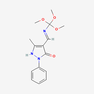 3-methyl-1-phenyl-4-{(E)-[(trimethoxymethyl)imino]methyl}-1H-pyrazol-5-ol