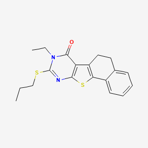 13-ethyl-14-propylsulfanyl-17-thia-13,15-diazatetracyclo[8.7.0.02,7.011,16]heptadeca-1(10),2,4,6,11(16),14-hexaen-12-one