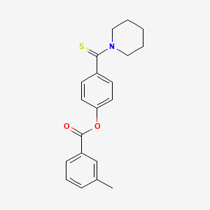 molecular formula C20H21NO2S B15036952 4-(Piperidin-1-ylcarbonothioyl)phenyl 3-methylbenzoate 