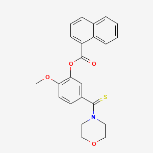 molecular formula C23H21NO4S B15036980 2-Methoxy-5-(morpholin-4-ylcarbonothioyl)phenyl naphthalene-1-carboxylate 