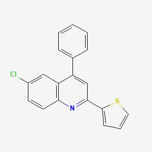 molecular formula C19H12ClNS B15036987 6-Chloro-4-phenyl-2-(thiophen-2-yl)quinoline 