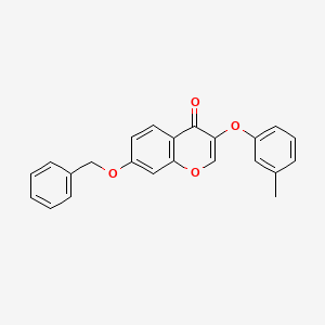 molecular formula C23H18O4 B15036989 7-(benzyloxy)-3-(3-methylphenoxy)-4H-chromen-4-one 