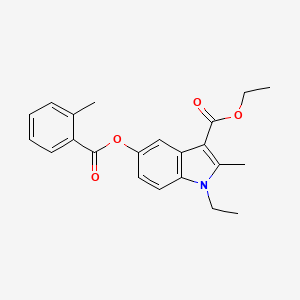 molecular formula C22H23NO4 B15037013 ethyl 1-ethyl-2-methyl-5-[(2-methylbenzoyl)oxy]-1H-indole-3-carboxylate 