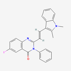 2-[(E)-2-(1,2-dimethyl-1H-indol-3-yl)ethenyl]-6-iodo-3-phenylquinazolin-4(3H)-one