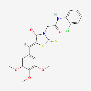 N-(2-chlorophenyl)-2-[(5Z)-4-oxo-2-sulfanylidene-5-[(3,4,5-trimethoxyphenyl)methylidene]-1,3-thiazolidin-3-yl]acetamide