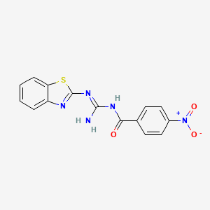 N-[(E)-amino(1,3-benzothiazol-2-ylamino)methylidene]-4-nitrobenzamide