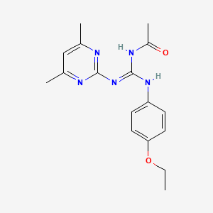 molecular formula C17H21N5O2 B15037087 N-[[(4,6-dimethylpyrimidin-2-yl)amino]-(4-ethoxyanilino)methylidene]acetamide 