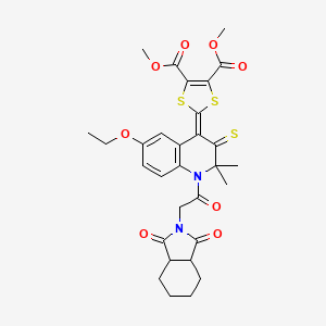 dimethyl 2-[1-[(1,3-dioxooctahydro-2H-isoindol-2-yl)acetyl]-6-ethoxy-2,2-dimethyl-3-thioxo-2,3-dihydroquinolin-4(1H)-ylidene]-1,3-dithiole-4,5-dicarboxylate