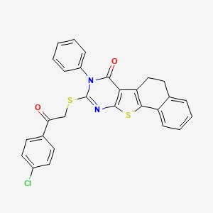 14-[2-(4-chlorophenyl)-2-oxoethyl]sulfanyl-13-phenyl-17-thia-13,15-diazatetracyclo[8.7.0.02,7.011,16]heptadeca-1(10),2,4,6,11(16),14-hexaen-12-one