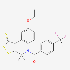 (8-ethoxy-4,4-dimethyl-1-thioxo-1,4-dihydro-5H-[1,2]dithiolo[3,4-c]quinolin-5-yl)[4-(trifluoromethyl)phenyl]methanone