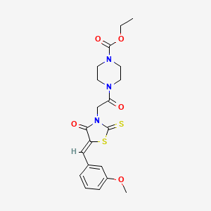 ethyl 4-{[(5Z)-5-(3-methoxybenzylidene)-4-oxo-2-thioxo-1,3-thiazolidin-3-yl]acetyl}piperazine-1-carboxylate