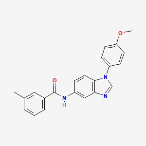 molecular formula C22H19N3O2 B15037224 N-[1-(4-methoxyphenyl)-1H-benzimidazol-5-yl]-3-methylbenzamide 