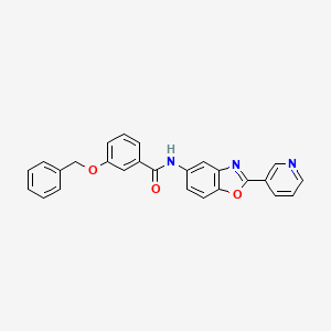 molecular formula C26H19N3O3 B15037236 3-(benzyloxy)-N-[2-(pyridin-3-yl)-1,3-benzoxazol-5-yl]benzamide 