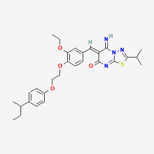 (6Z)-6-(4-{2-[4-(butan-2-yl)phenoxy]ethoxy}-3-ethoxybenzylidene)-5-imino-2-(propan-2-yl)-5,6-dihydro-7H-[1,3,4]thiadiazolo[3,2-a]pyrimidin-7-one