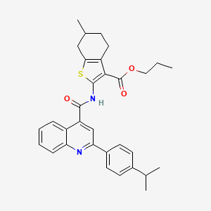 Propyl 6-methyl-2-[({2-[4-(propan-2-yl)phenyl]quinolin-4-yl}carbonyl)amino]-4,5,6,7-tetrahydro-1-benzothiophene-3-carboxylate