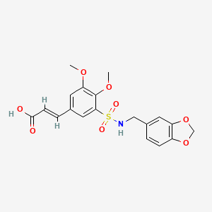 (E)-3-[3,4-dimethoxy-5-(piperonylsulfamoyl)phenyl]acrylic acid