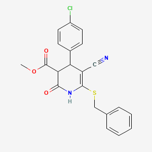 Methyl 6-(benzylsulfanyl)-4-(4-chlorophenyl)-5-cyano-2-oxo-1,2,3,4-tetrahydropyridine-3-carboxylate