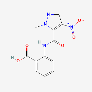 molecular formula C12H10N4O5 B15037317 2-{[(1-Methyl-4-nitro-1h-pyrazol-5-yl)carbonyl]amino}benzoic acid 