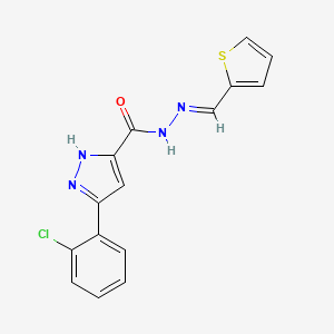 3-(2-chlorophenyl)-N'-[(E)-thiophen-2-ylmethylidene]-1H-pyrazole-5-carbohydrazide