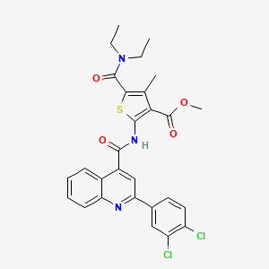 Methyl 2-({[2-(3,4-dichlorophenyl)quinolin-4-yl]carbonyl}amino)-5-(diethylcarbamoyl)-4-methylthiophene-3-carboxylate